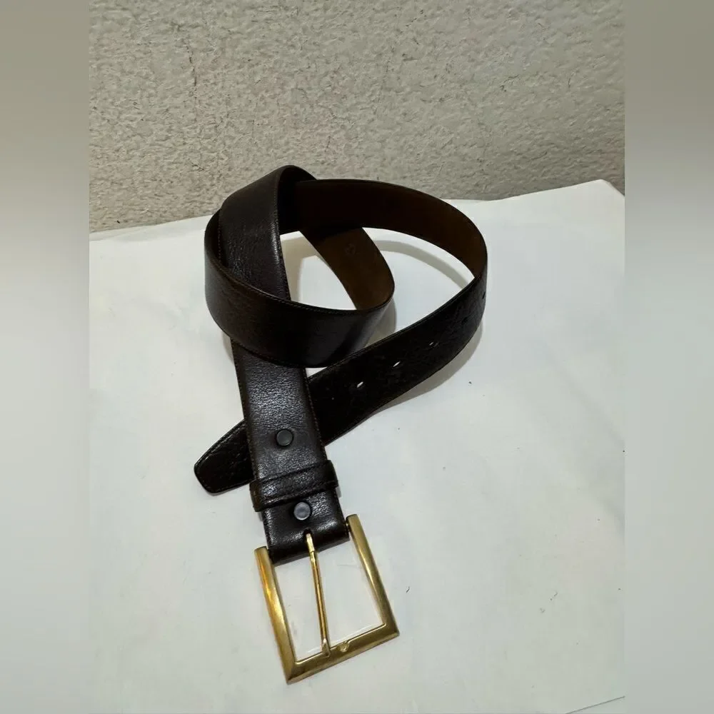 Genuine Buffalo Calf Cowhide Lined Leather Buckle men’s Belt